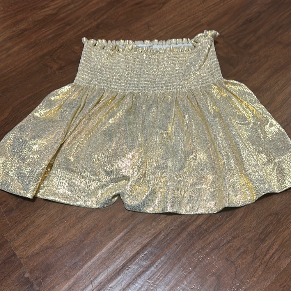 Queen of Sparkles Gold Metallic Flowy Shorts